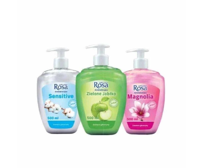 Mydło w płynie z dozownikiem ROSA 500 ml MIX