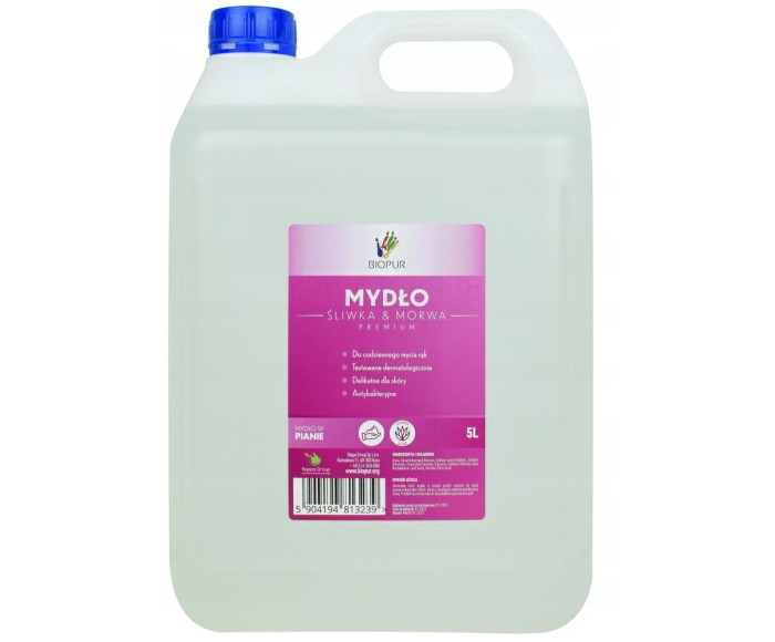 Mydło w piance BIOPUR śliwka i morwa 5 l